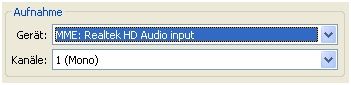 Audacity (Audio A/E Einstellungen) Audacity (Audio A/E Einstellungen)