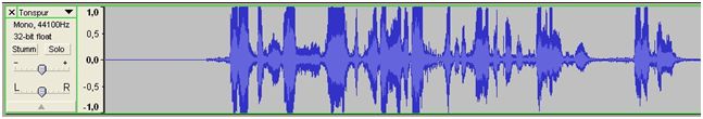 Audacity (übersteuerte Tonspur) Audacity (übersteuerte Tonspur)